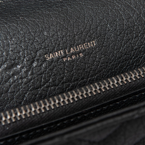 Saint Laurent Medium Black Monogram Matelasse College Bag