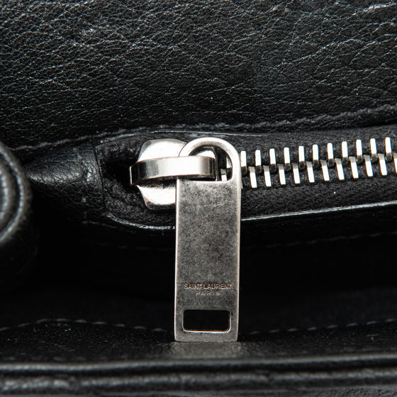 Saint Laurent Medium Black Monogram Matelasse College Bag