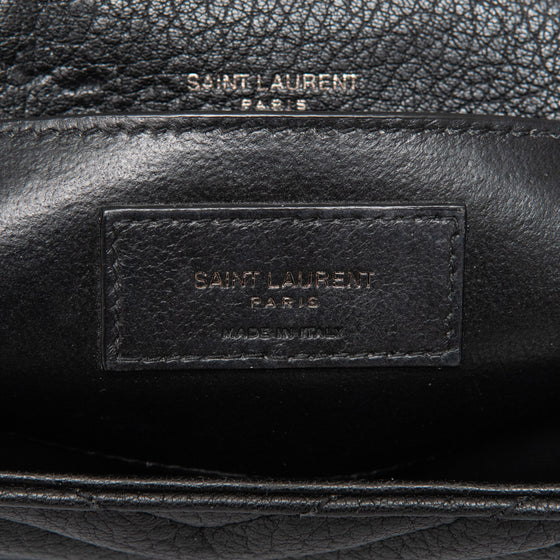 Saint Laurent Medium Black Monogram Matelasse College Bag