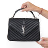 Saint Laurent Medium Black Monogram Matelasse College Bag