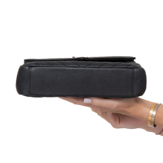 Saint Laurent Medium Black Monogram Matelasse College Bag