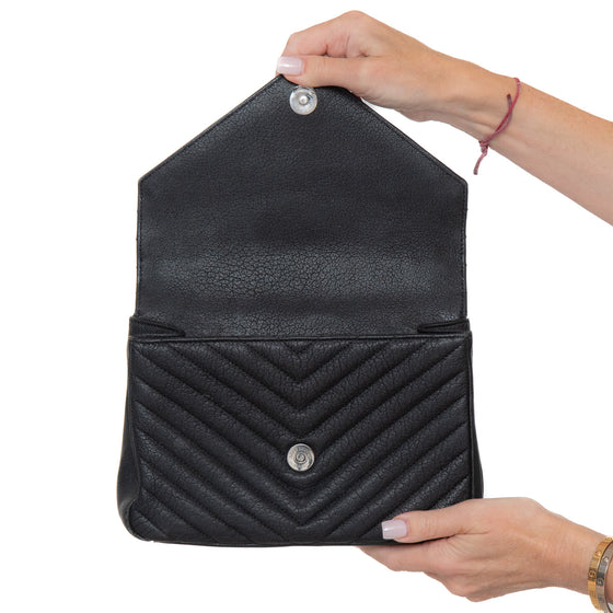 Saint Laurent Medium Black Monogram Matelasse College Bag