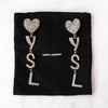 YSL Opyum Heart Crystal Logo Drop Earrings