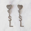 YSL Opyum Heart Crystal Logo Drop Earrings