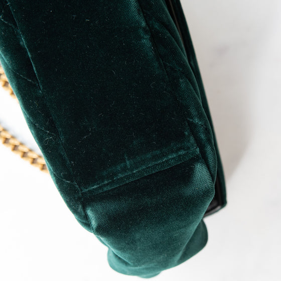 Saint Laurent Velvet Matelassé Chevron Medium Monogram Chain Bag