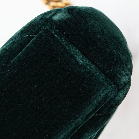 Saint Laurent Velvet Matelassé Chevron Medium Monogram Chain Bag