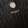 Saint Laurent Kate Black Mock Croc Monogram tassel bag