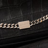 Saint Laurent Kate Black Mock Croc Monogram tassel bag