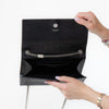 Saint Laurent Kate Black Mock Croc Monogram tassel bag