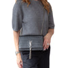 Saint Laurent Kate Black Mock Croc Monogram tassel bag