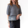 Saint Laurent Kate Black Mock Croc Monogram tassel bag