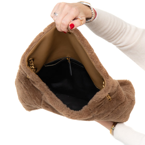 Saint Laurent LouLou Puffer Shearling Bag