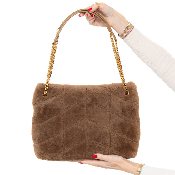 Saint Laurent LouLou Puffer Shearling Bag