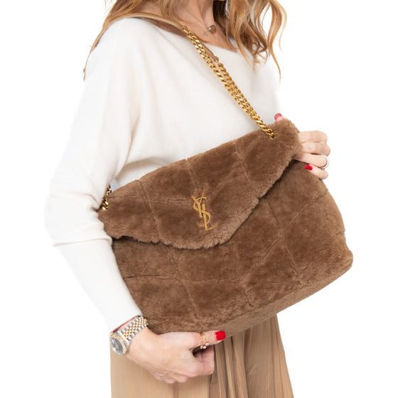 Saint Laurent LouLou Puffer Shearling Bag