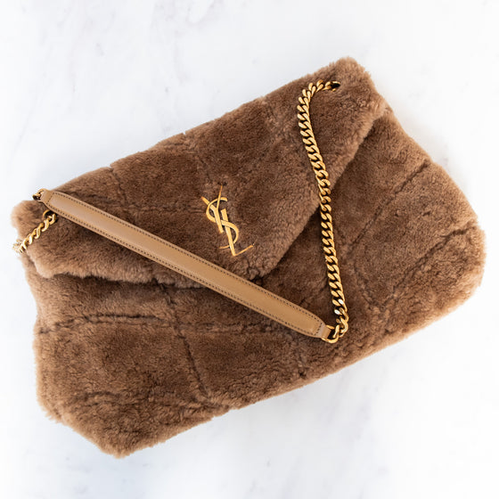 Saint Laurent LouLou Puffer Shearling Bag