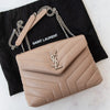 Saint Laurent Loulou  Beige Leather Shoulder Bag