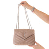 Saint Laurent Loulou  Beige Leather Shoulder Bag