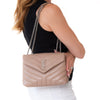 Saint Laurent Loulou  Beige Leather Shoulder Bag