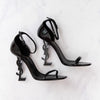 YSL Opyum 110 Black Patent Logo Heels