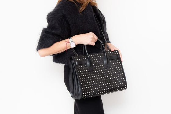 Saint Laurent Black Studded  Sac Du Jour Bag