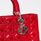 Lady Dior Large Red Patent Leather Bag
