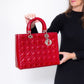 Lady Dior Large Red Patent Leather Bag
