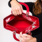 Lady Dior Large Red Patent Leather Bag