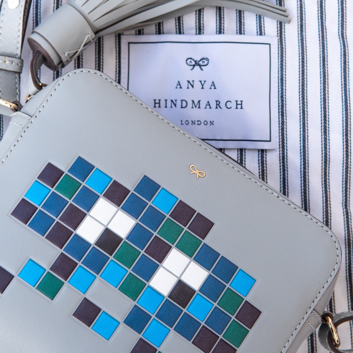 Anya Hindmarch Grey Leather Crossbody Bag - EVEYSPRELOVED