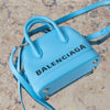 Balenciaga Light Blue Leather Small Ville Satchel Bag