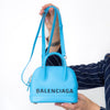 Balenciaga Light Blue Leather Small Ville Satchel Bag