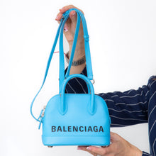  Balenciaga Light Blue Leather Small Ville Satchel Bag