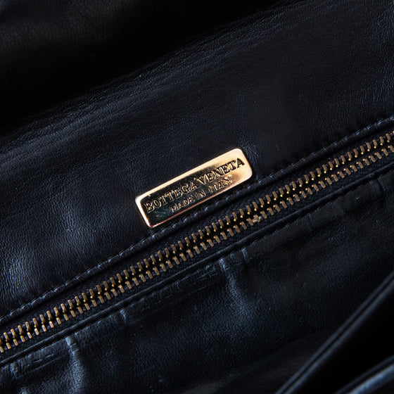 Bottega Veneta Black Leather Clutch Bag