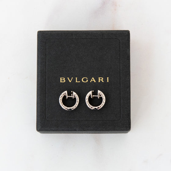 Bulgari B Zero White Gold And Diamond Hoop Earrings