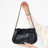 Celine Vintage Black Leather Shoulder Bag Celine