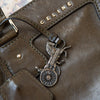 Celine Vintage Olive Green Leather Tote Bag