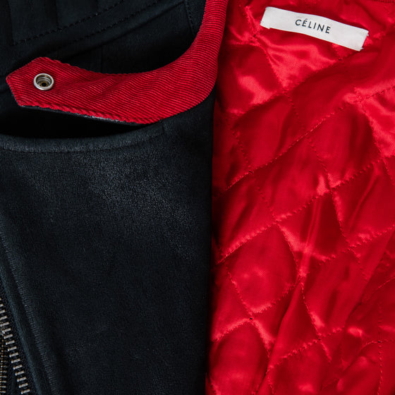 Celine Classic Black Biker Suede Jacket
