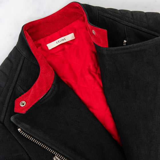 Celine Classic Black Biker Suede Jacket