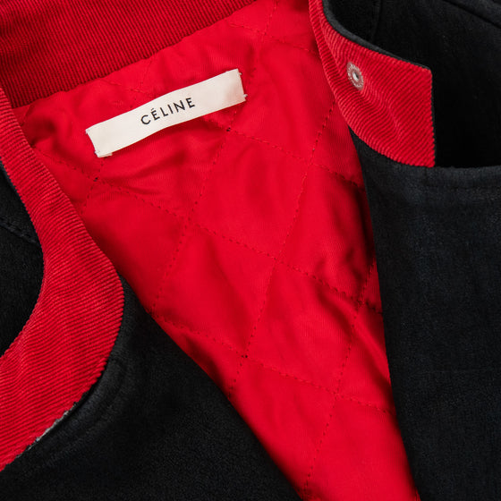 Celine Classic Black Biker Suede Jacket