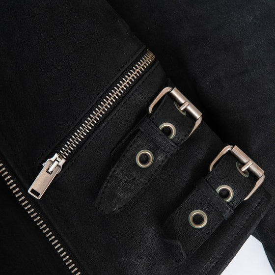 Celine Classic Black Biker Suede Jacket