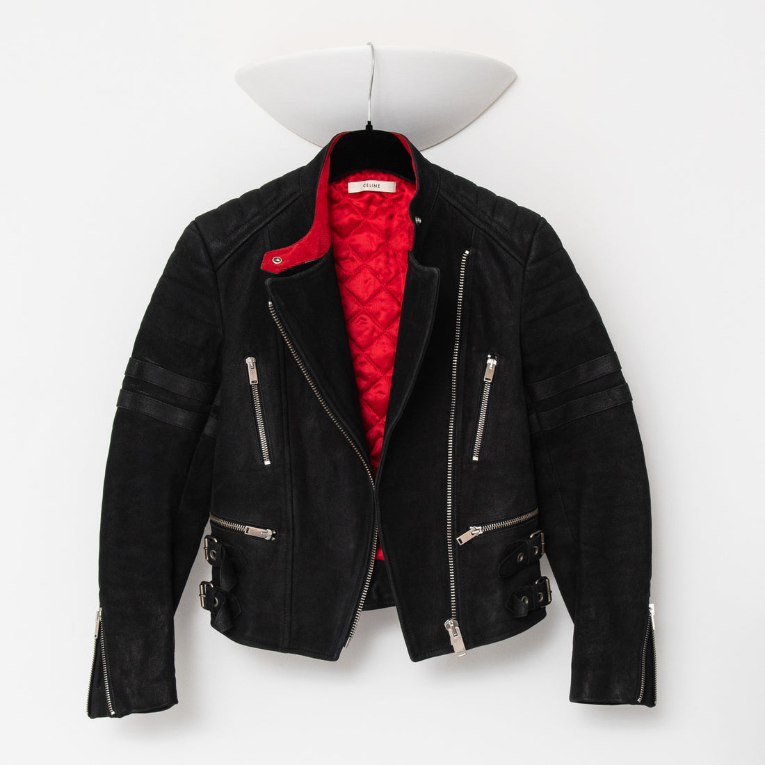  EVEYSPRELOVED Celine Classic Black Biker Suede Jacket
