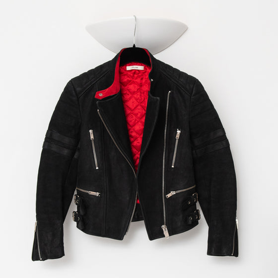 Celine Classic Black Biker Suede Jacket