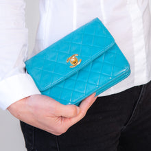  Chanel Turquoise Clutch On Chain Bag