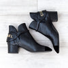 Chanel Black Leather Ankle Boots Velvet Toe Detail
