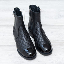  Chanel Black Quilted Leather Ankle Boots Chanel