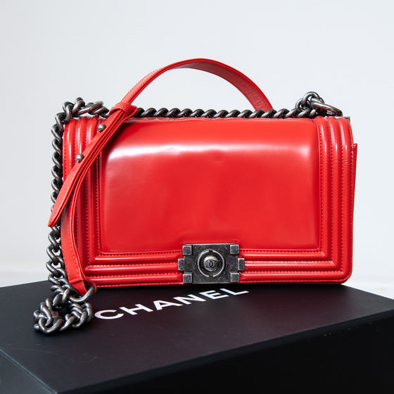 Chanel Red Medium  Boy Bag Chanel