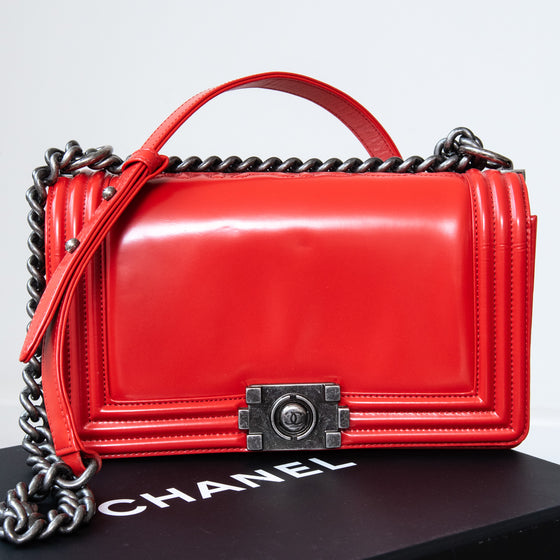 Chanel Red Medium  Boy Bag Chanel