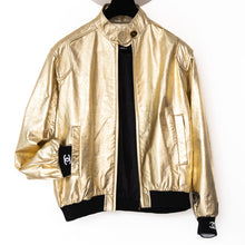  Chanel Gold Tone Leather Bomber Jacket Chanel