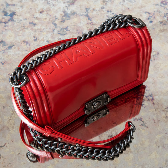 Chanel Red Medium  Boy Bag Chanel