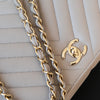 Chanel Beige Chevron Flap Bag