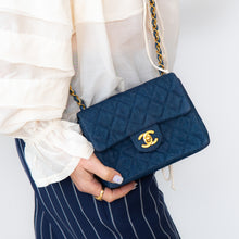  Chanel Vintage Denim Mini Square Flap Bag Chanel